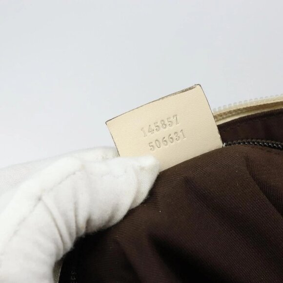GUCCI GG Canvas Shoulder Bag Beige Silver 145857 Auth 145193 - Picture 13 of 16